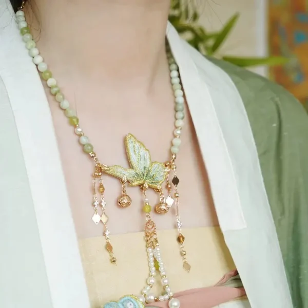 Hanfu butterfly versatile ancient cheongsam necklace Tang and Song accessories. - Image 6