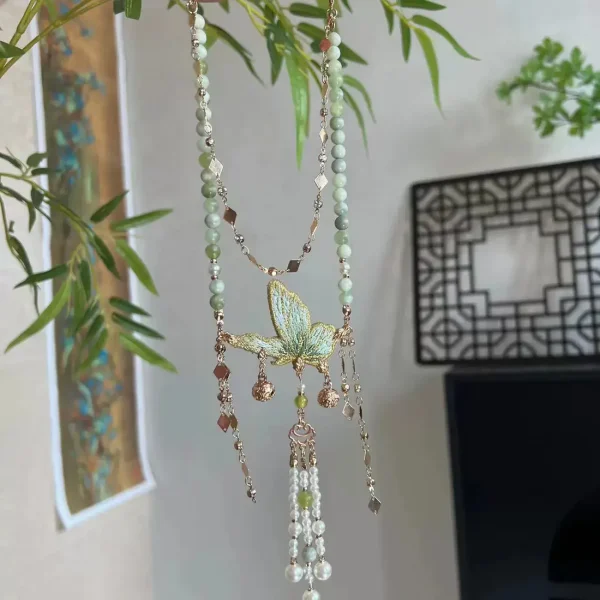 Hanfu butterfly versatile ancient cheongsam necklace Tang and Song accessories. - Image 3