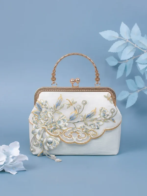 Yuejian white embroidered cheongsam Hanfu bag - Image 6
