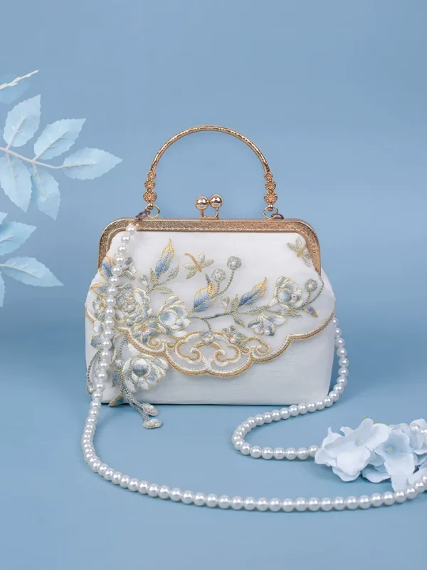 Yuejian white embroidered cheongsam Hanfu bag - Image 2